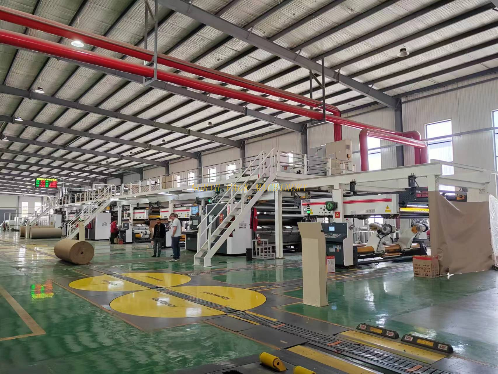 Fully Automatic 3 / 5 / 7 Ply Corrugated Cardboard Production Line High Speed Plant Machine